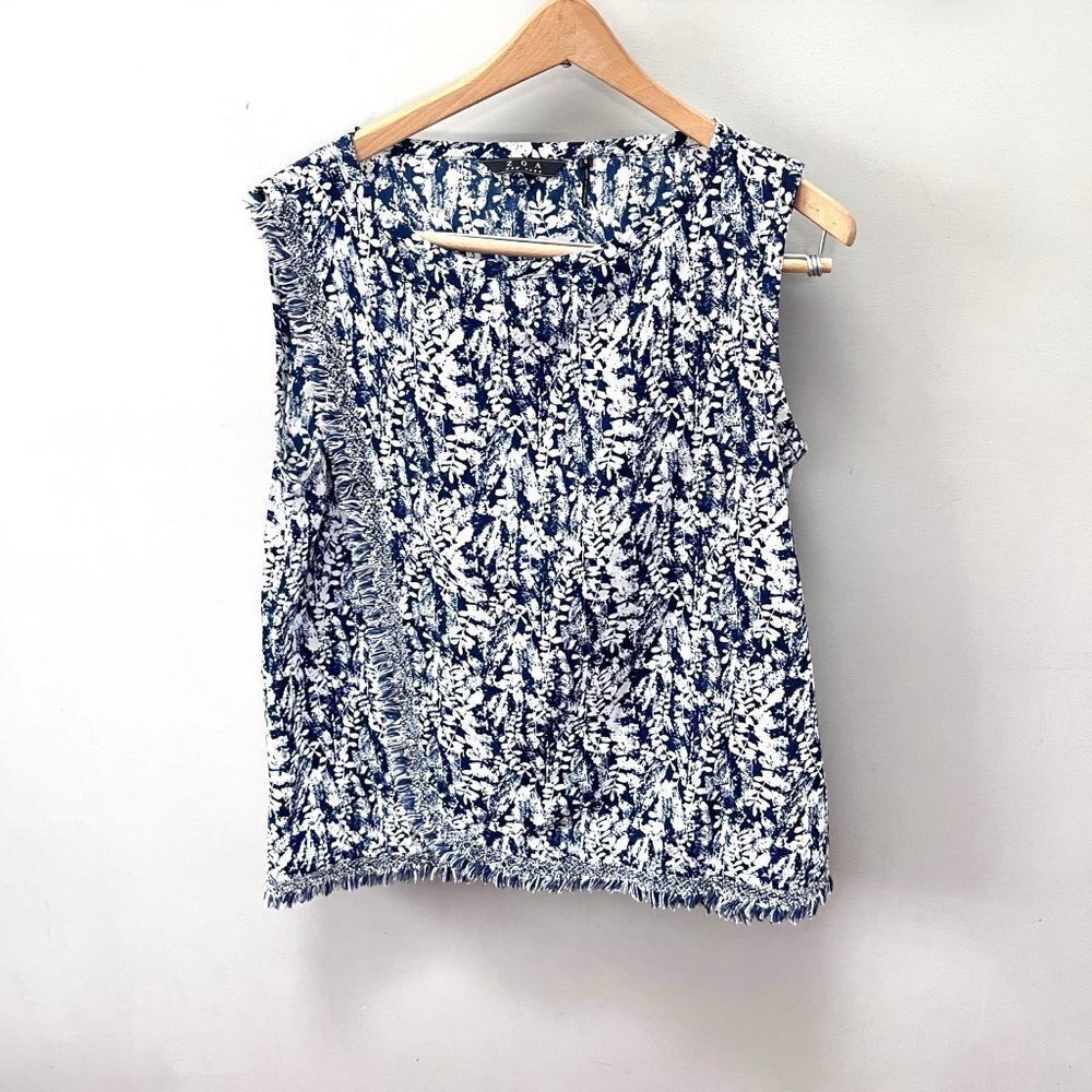Zoa Fringe Cross Over Sleeveless Blouse-‎ Size S